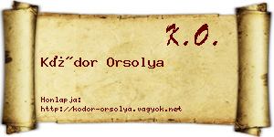 Kódor Orsolya névjegykártya