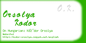 orsolya kodor business card